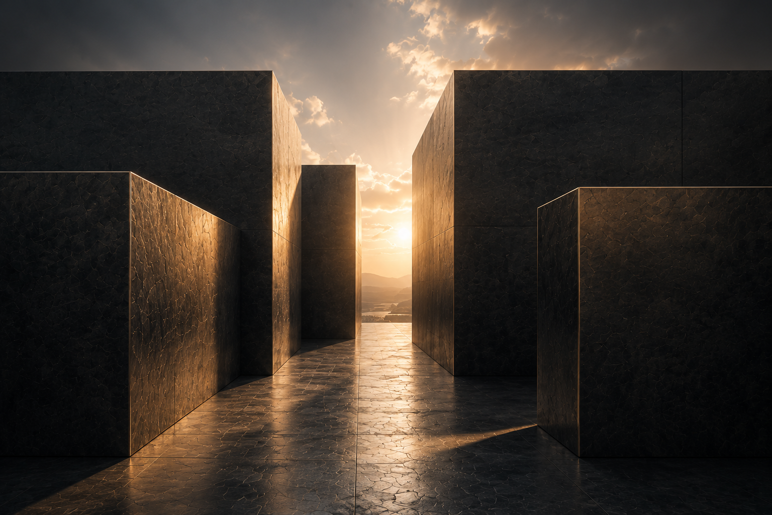 Architectural structures opening toward light